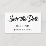 Black on White Save the Date & Wedding Detail Card<br><div class="desc">Keep your wedding guests in the loop with all your details with these pretty, comprehensive wedding favor insert cards. These pretty cards reflect an elegant, casual style. Elegant text overlays were designed using a modern, bold, casual script font in black. One side reads "Save the Date" and the other, simply...</div>