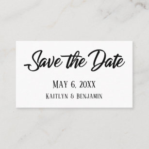 Black on White Save the Date & Wedding Detail Card