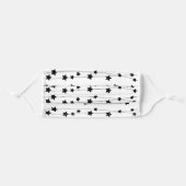 Black  on White - Stars Cloth Face Mask (Front, Folded)