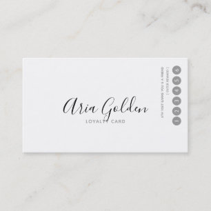 Black on White Very Minimal Typography Loyalty Card