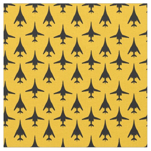 Black on Yellow B_1 Spirit Bomber Pattern Fabric