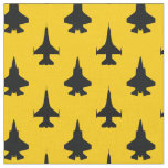 Black on Yellow F16 and F35 Pattern Fabric