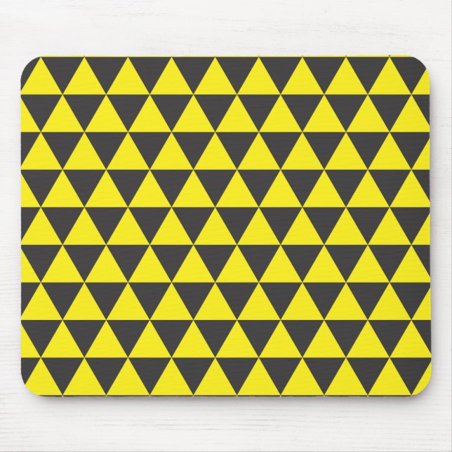 black on yellow triangles mouse pad (Front)
