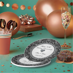 Black Onyx Diamond Wedding Anniversary Paper Plates