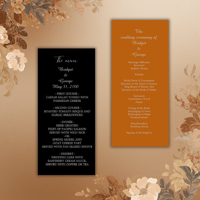 black onyx modern vintage deco wedding  program (Creator Uploaded)
