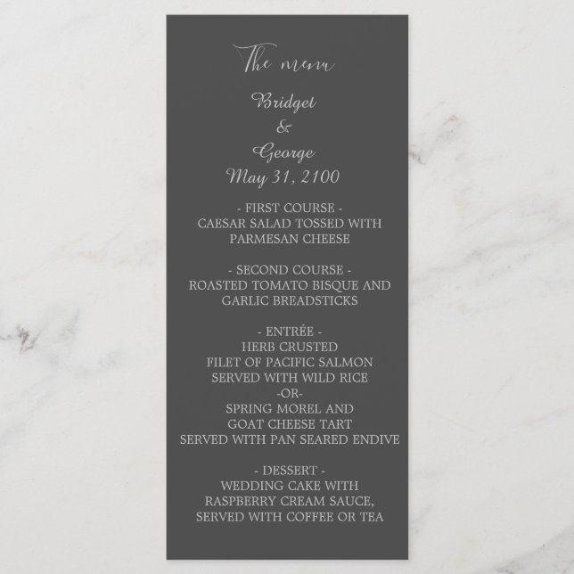 black onyx modern vintage deco wedding  program (Front)