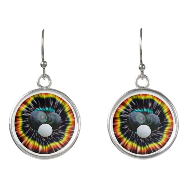 Black Opal Lawn Bowls Tie Dye, Earrings (Front)