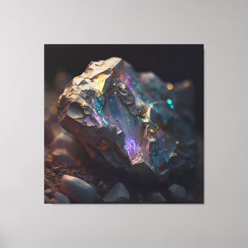 Black Opal Ore Macro Canvas