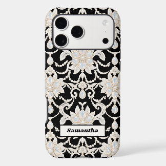 Black Opal Pearl Lace Christmas Iphone 18 Pro Max Case