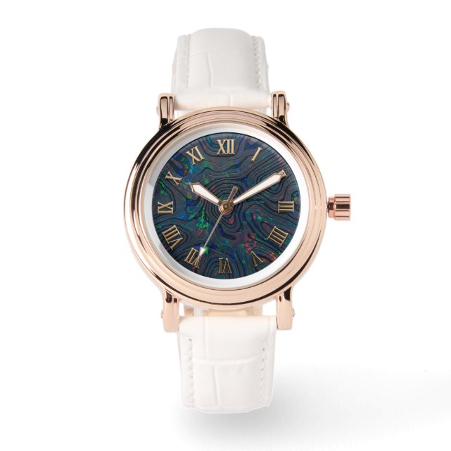 Black Opal Style Dial Wrist Watch (Front)