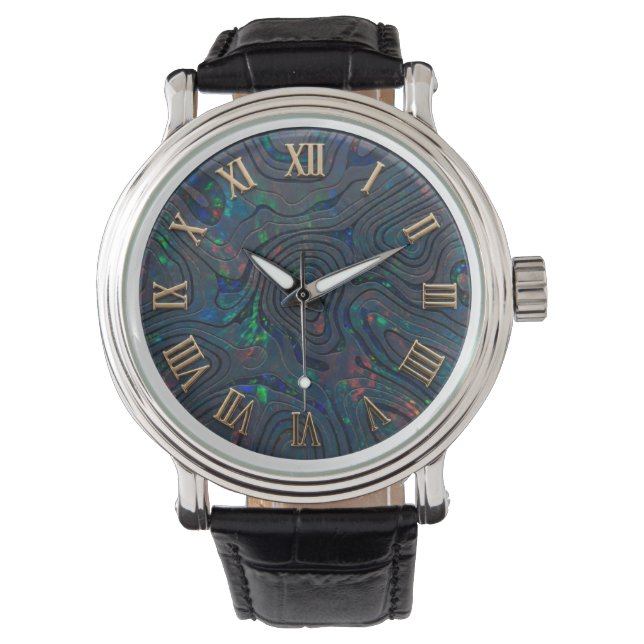 Black Opal Style Dial Wrist Watch (Front)