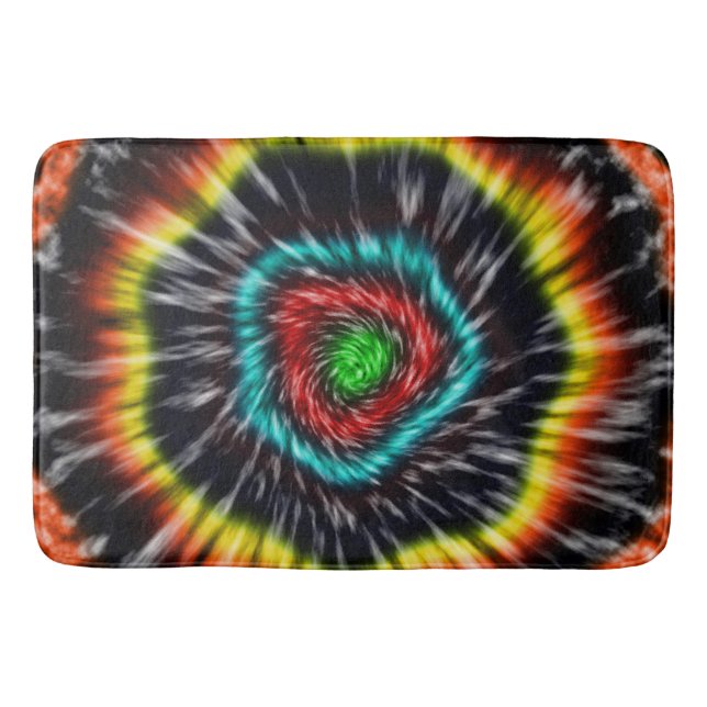 Black Opal Tie Dye, Bath Mat (Front)