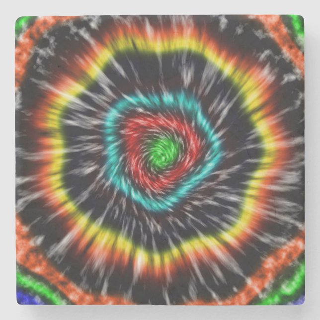 Black Opal Tie Dye,    Stone Coaster (Front)