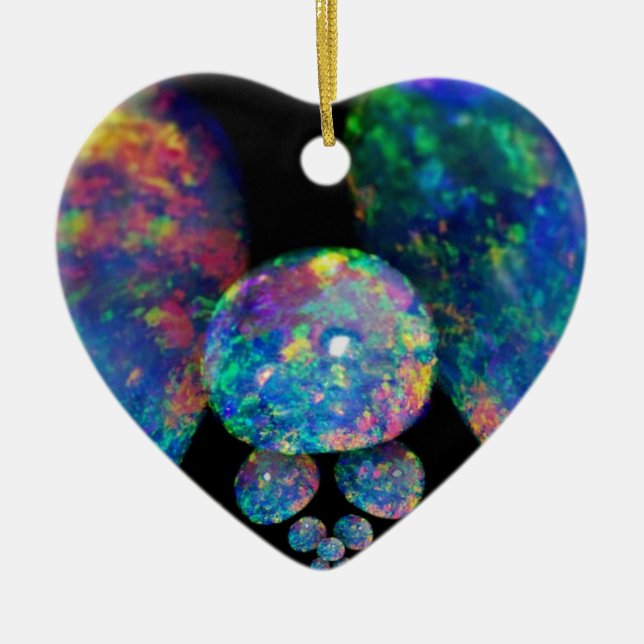 Black Opals Extradinair Gifts by Sharles Ceramic Ornament (Front)
