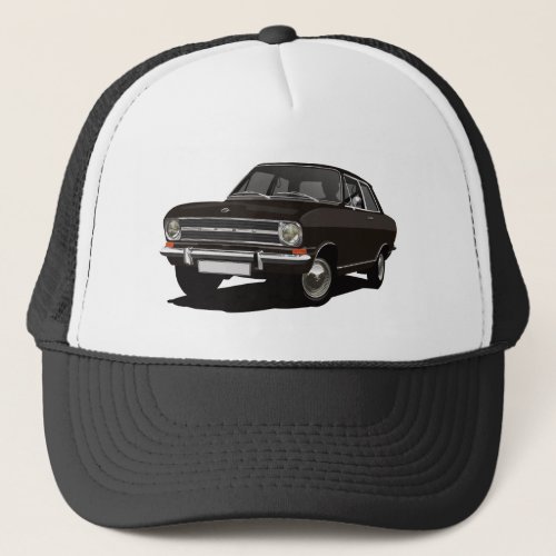 Black Opel Kadett B Sedan _ illustration Trucker Hat