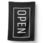 BLACK OPEN SIGN FLAG