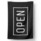 BLACK OPEN SIGN FLAG