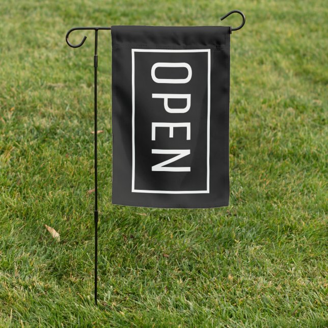 BLACK OPEN SIGN FLAG (In SItu)