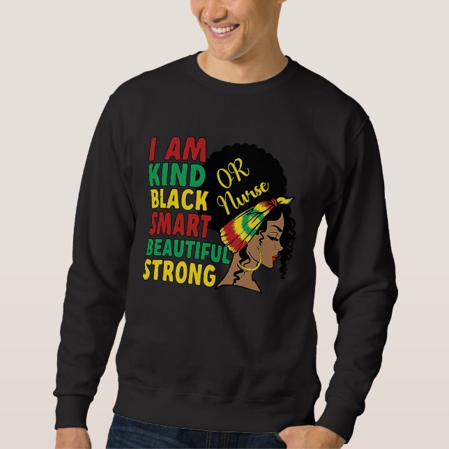 Black Operating Room Nurse African American OR Nur Sweatshirt (Front)