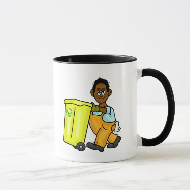Black or African-American Garbage Man Name Mug (Right)