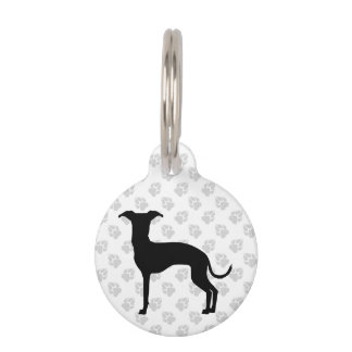 Black (Or Any Other Color) Iggy Dog Shape And Paws Pet ID Tag