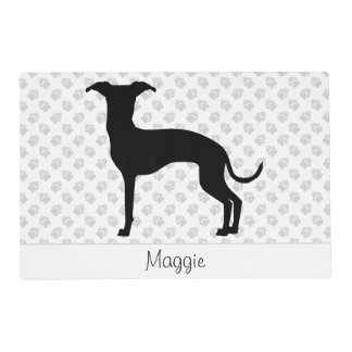 Black (Or Any Other Color) Iggy Shape With Name Placemat