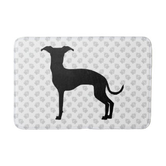 Black (Or Any Other Color) Iggy Silhouette & Paws Bath Mat