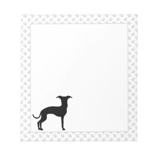 Black (Or Any Other Color) Iggy Silhouette & Paws Notepad