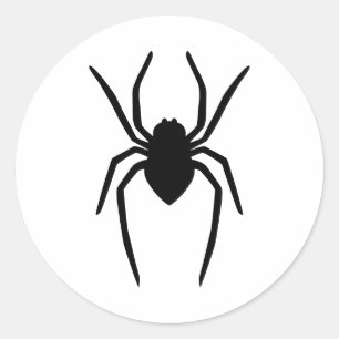 Black (Or Any Other Color) Spider Silhouette Classic Round Sticker