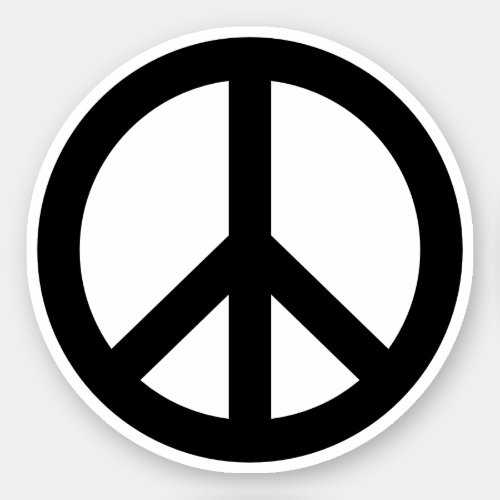 Black or custom color peace symbol sticker