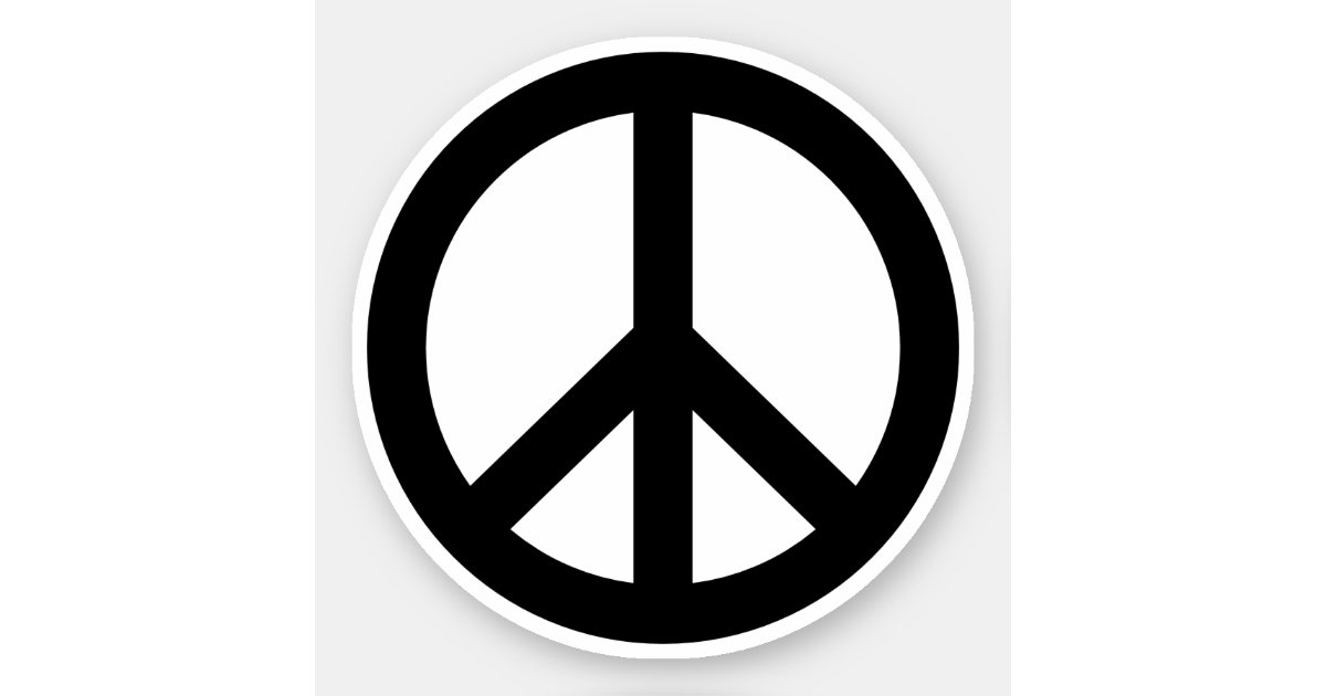 Black or custom color peace symbol sticker | Zazzle