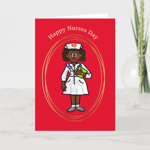 Black or Dark Skinned Female Nurse Card