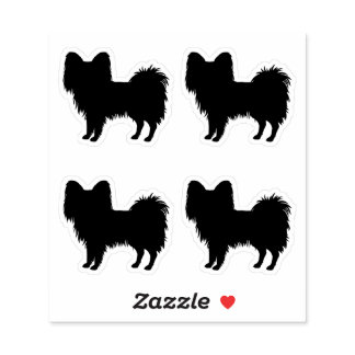 Black (Or Other Color) Papillon Dog Silhouette Sticker