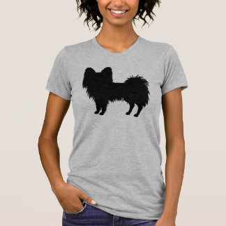 Black (Or Other Color) Papillon Dog Silhouette T-Shirt