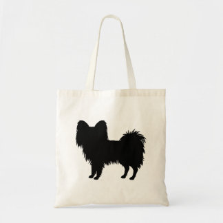 Black (Or Other Color) Papillon Dog Silhouette Tote Bag