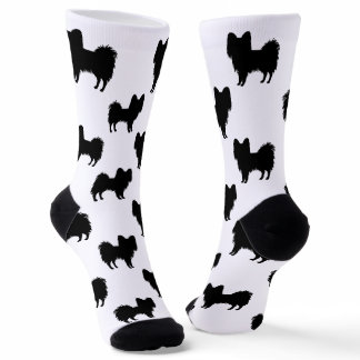 Black (Or Other Color) Papillon Silhouette Pattern Socks