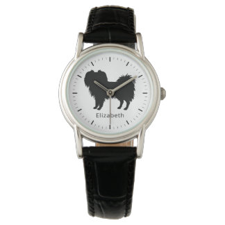 Black (Or Other Color) Phalène Dog Silhouette Watch