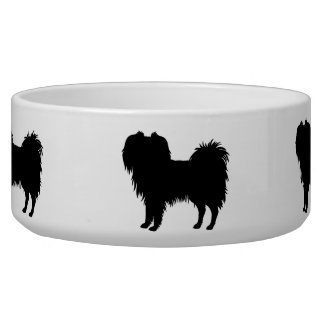 Black (Or Other Color) Phalène Dog Silhouettes Bowl