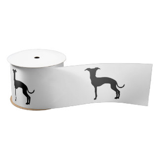 Black (Or Your Color) Italian Greyhound Silhouette Satin Ribbon