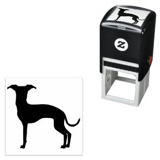 Black (Or Your Color) Italian Greyhound Silhouette Self-inking Stamp