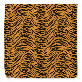 Black & Orange Abstract Animal Fur Pattern Bandana