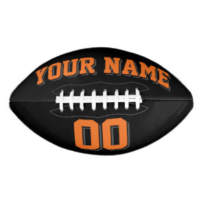 BLACK ORANGE AND CHARCOAL GRAY Custom Football
