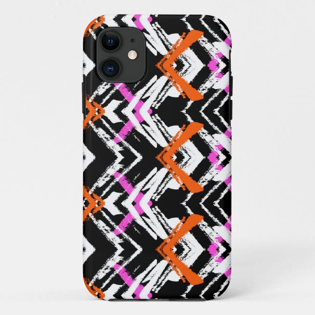Black, Orange, And Pink Hand Drawn Arrow Pattern Case-Mate iPhone Case (Back)