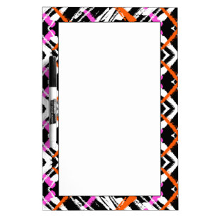 Black, Orange, And Pink Hand Drawn Arrow Pattern Dry Erase Board