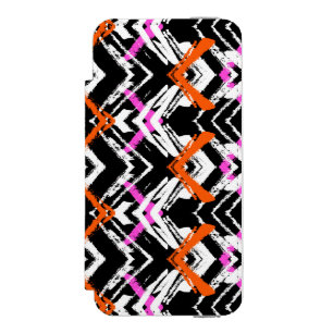 Black, Orange, And Pink Hand Drawn Arrow Pattern iPhone SE/5/5s Wallet Case