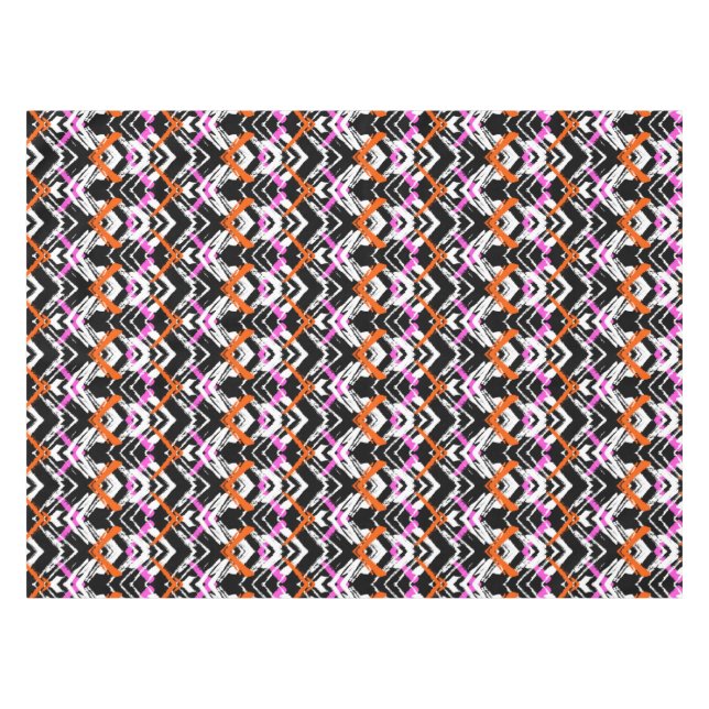 Black, Orange, And Pink Hand Drawn Arrow Pattern Tablecloth (Front (Horizontal))