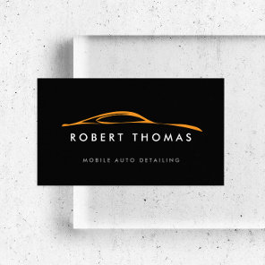 BLACK/ORANGE AUTO DETAILING, AUTO REPAIR BUSINESS CARD