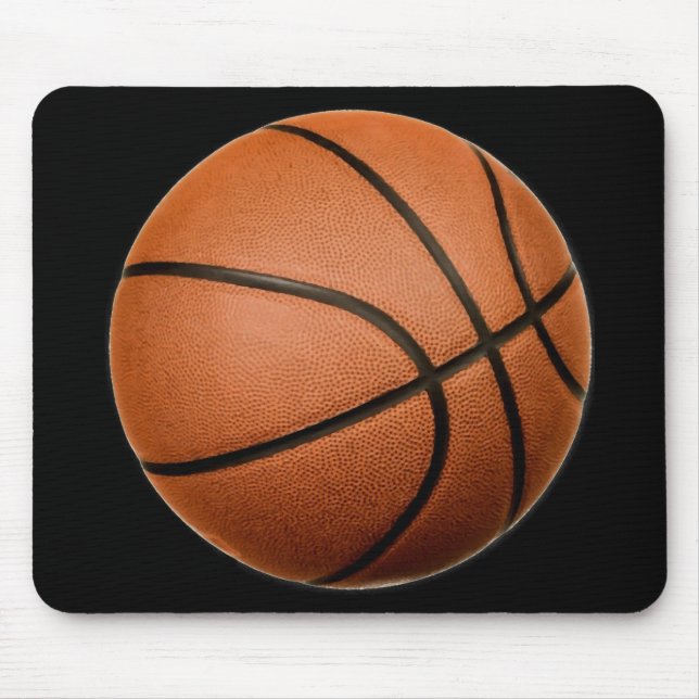 Black Orange Basketball Mouse Pad (Front)