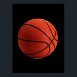 Black Orange Basketball Poster<br><div class="desc">Sport Themed Digitally Edited Art Photography - Black & White Basketball Poster Print</div>