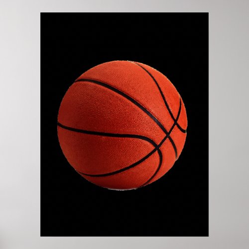Black Orange Basketball Poster